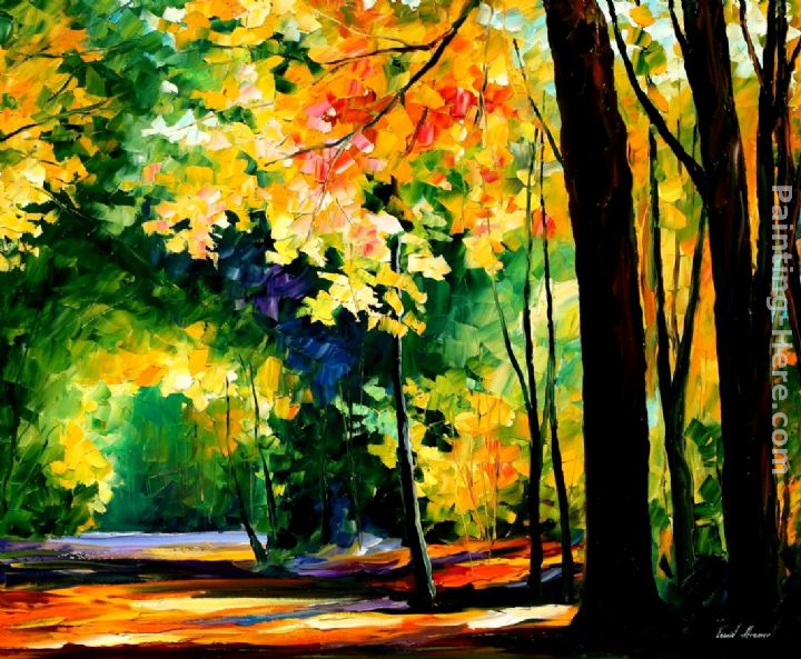MORNING FOREST painting - Leonid Afremov MORNING FOREST art painting